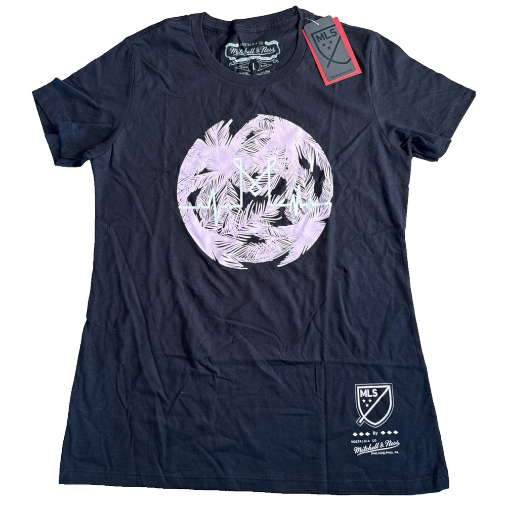 Mitchell And Ness Women’s Black T Shirt MLS Inter Miami CF Beat Size Large